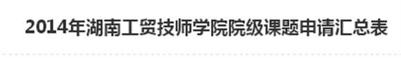  2014年湖南工贸技师开云·体育,开云（中国）院级课题申请汇总表